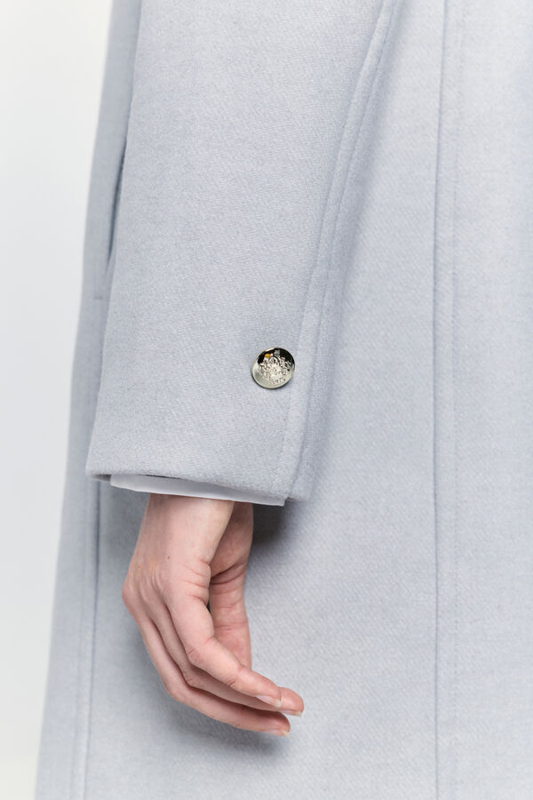 Milano Abrigo de paño gris botones dorados Gris