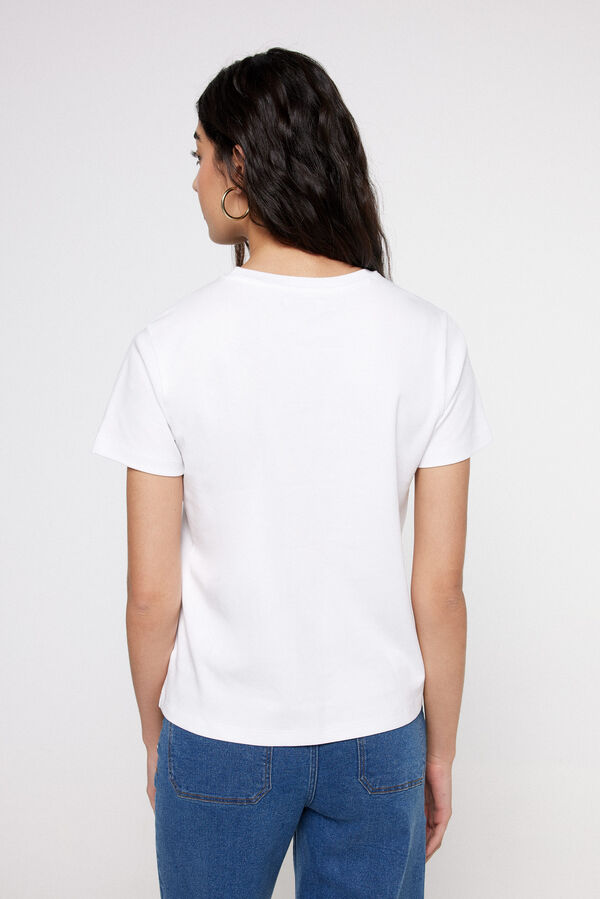 Fifty Outlet Camiseta heavy cotton botones Blanco