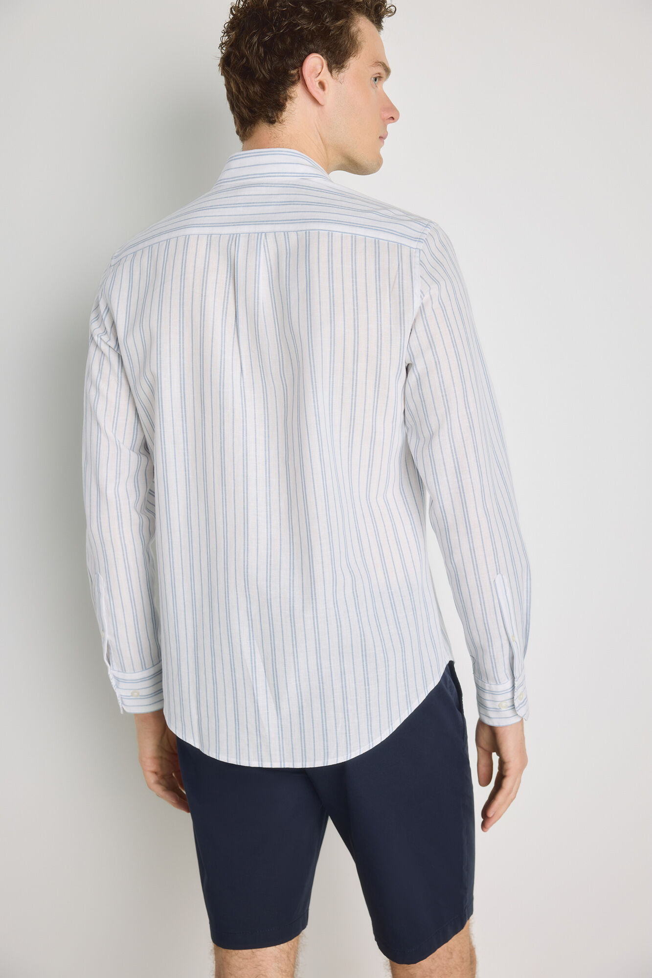 Pedro del Hierro Camisa de riscas de manga comprida