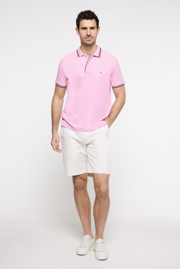 Fifty Outlet Polo Tipping Contraste Rosa
