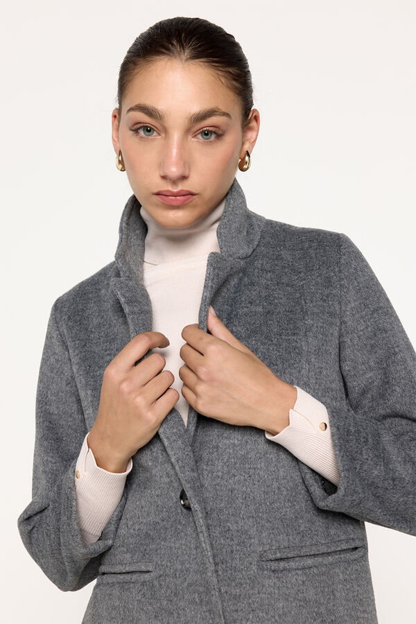 Milano Abrigo de pa&ntilde;o largo Gris Oscuro