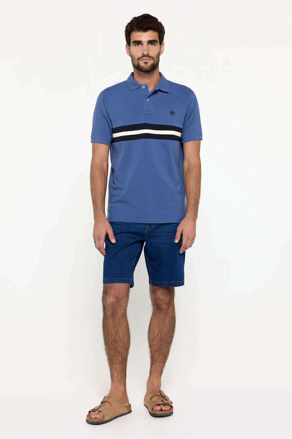 Fifty Outlet Polo piqué cortado y cosido Springfield Navy