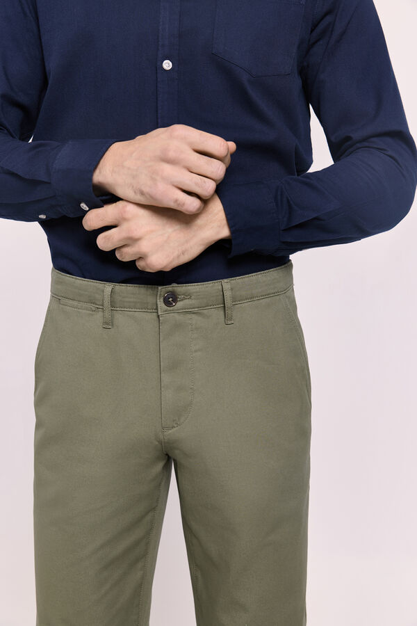 Milano Pantalón chino regular fit Kaki Oscuro