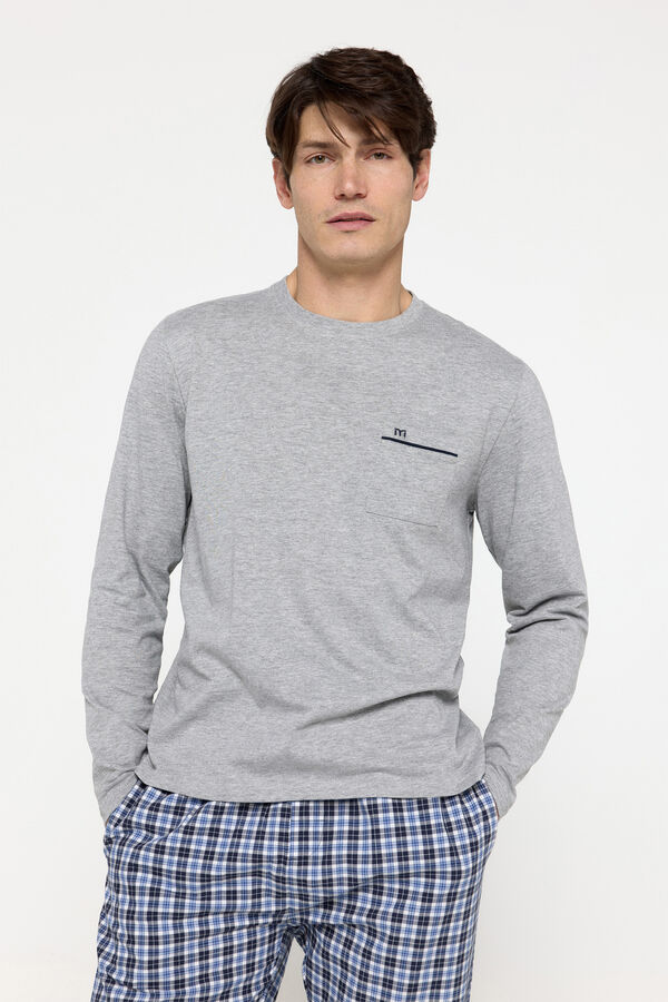 Milano Pijama largo de algod&oacute;n Gris Oscuro