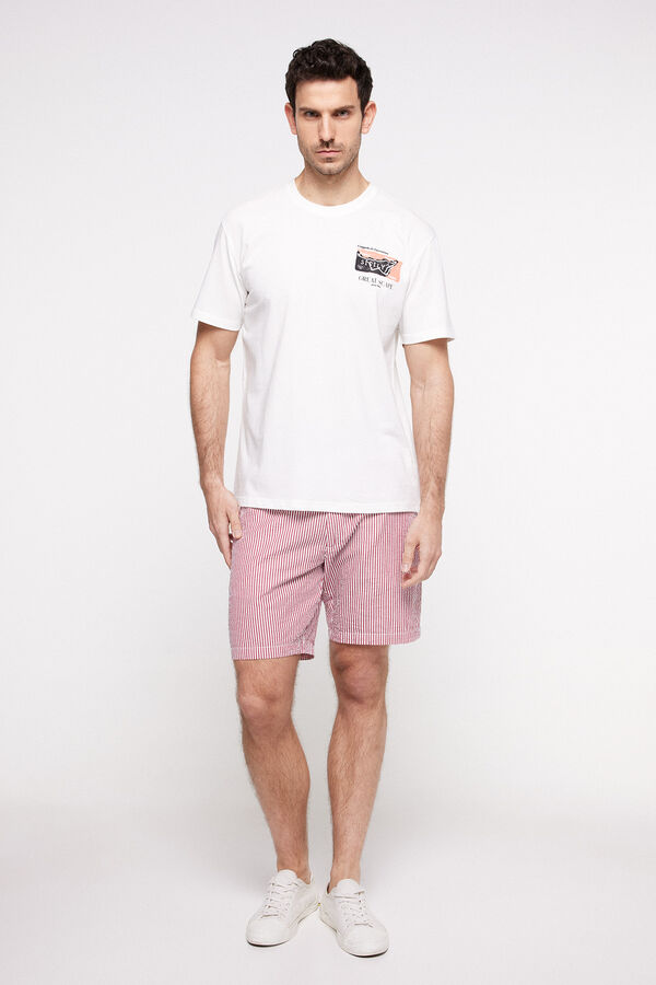 Milano Bermudas Borracha Algod&atilde;o Bordeaux