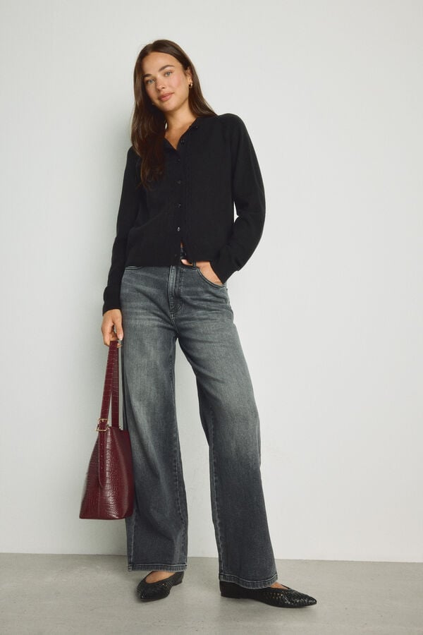Milano Pantal&oacute;n denim ancho Gris