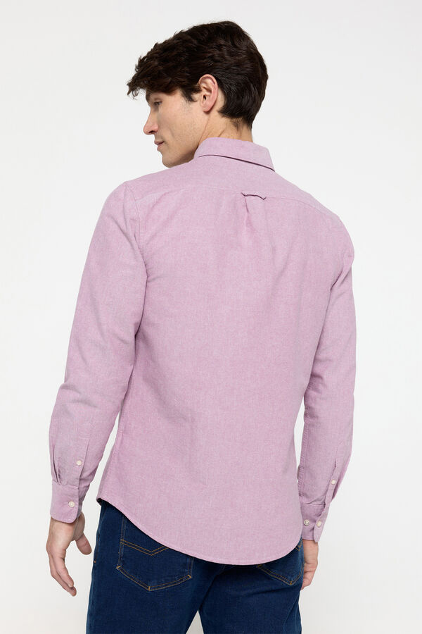 Milano Camisa oxford lisa P&uacute;rpura