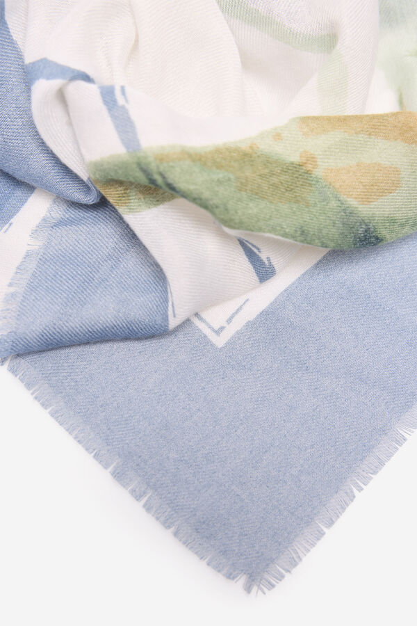 Milano Pa&ntilde;uelo estampado flores  Azul