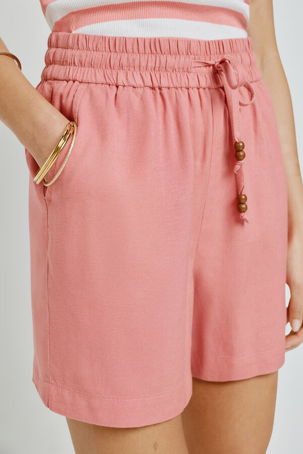 Milano Bermuda lisa con cinturilla el&aacute;stica Rosa