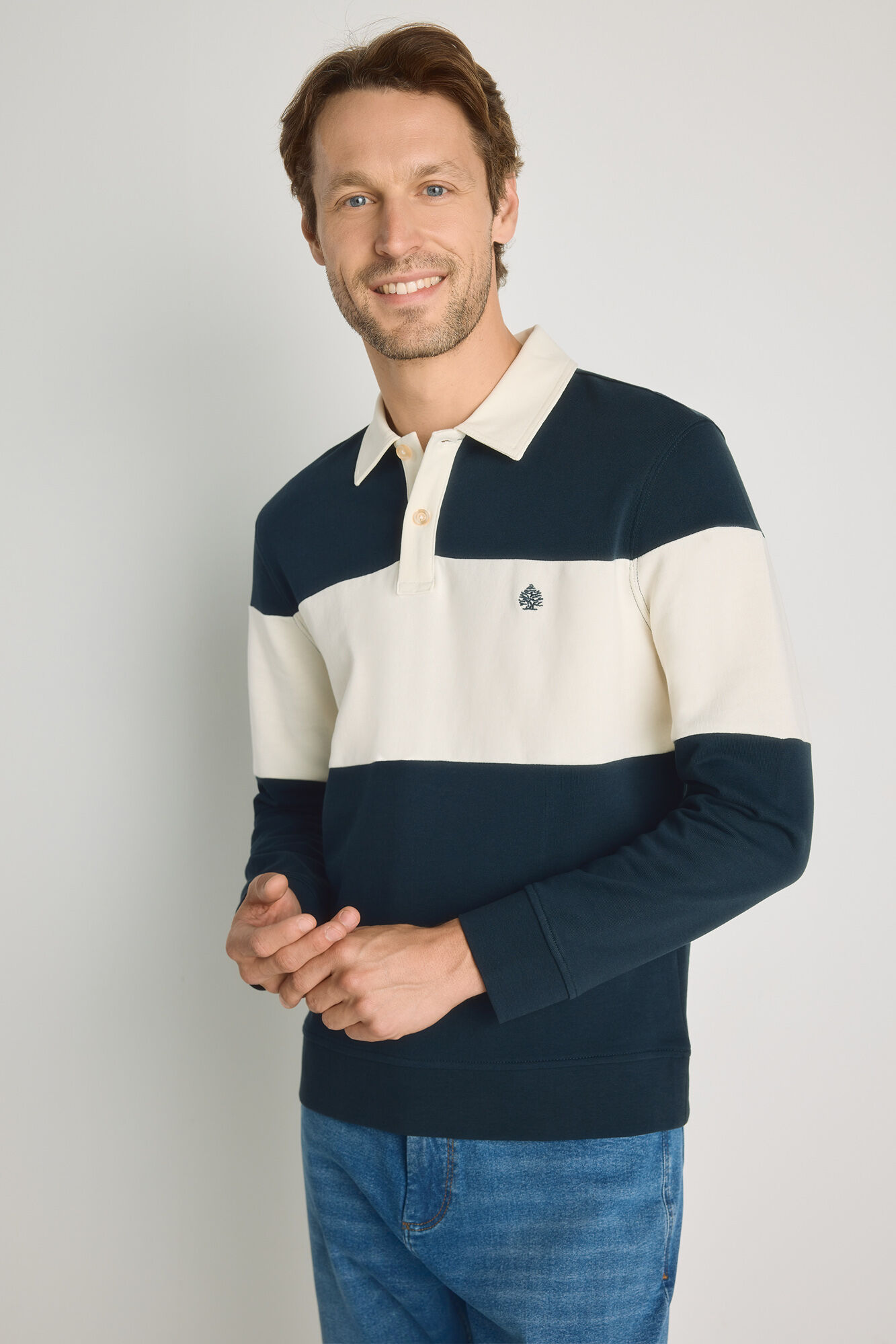 Springfield Sudadera cuello camisero de rayas