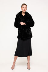 Milano Abrigo efecto pelo Negro