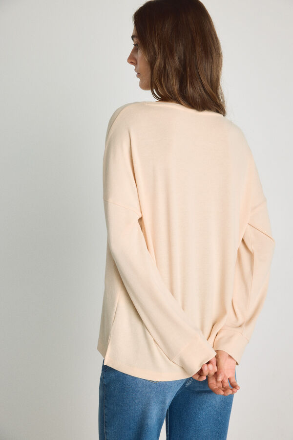 Milano T-shirt gola redonda Bege