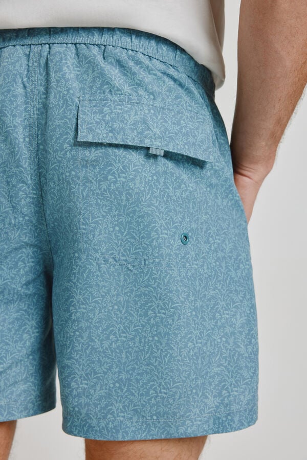 Milano Fato de banho estampado floral Azul