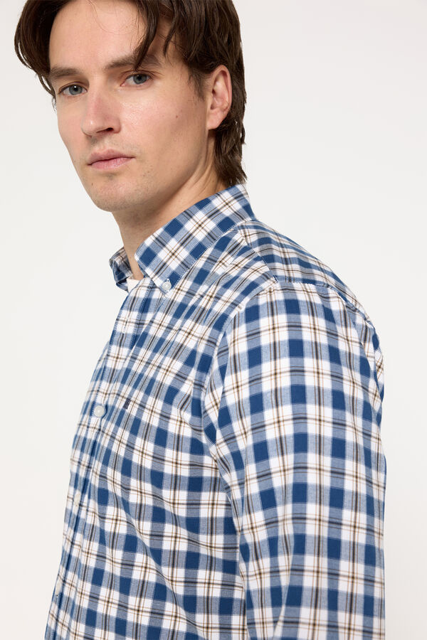 Pedro del Hierro Camisa Twill PdH Cuadros Azul
