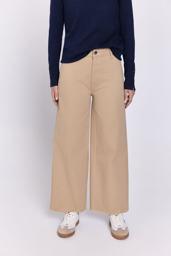 Milano Pantalón culotte tiro alto Beige/Claro
