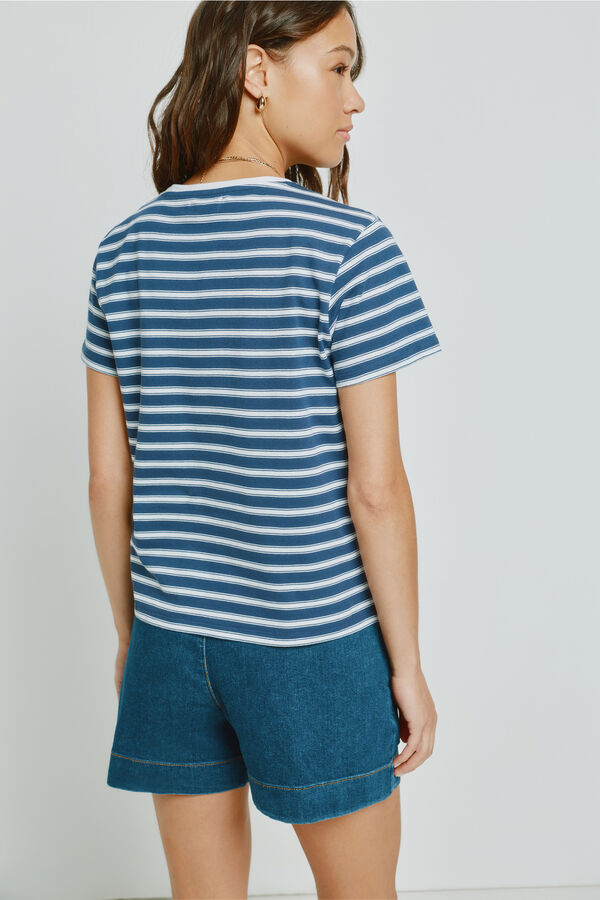 Milano Camiseta rayas manga corta Navy