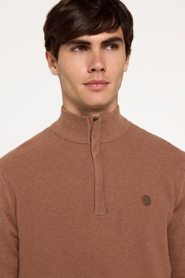 Milano Camisola meio z&iacute;per Areia