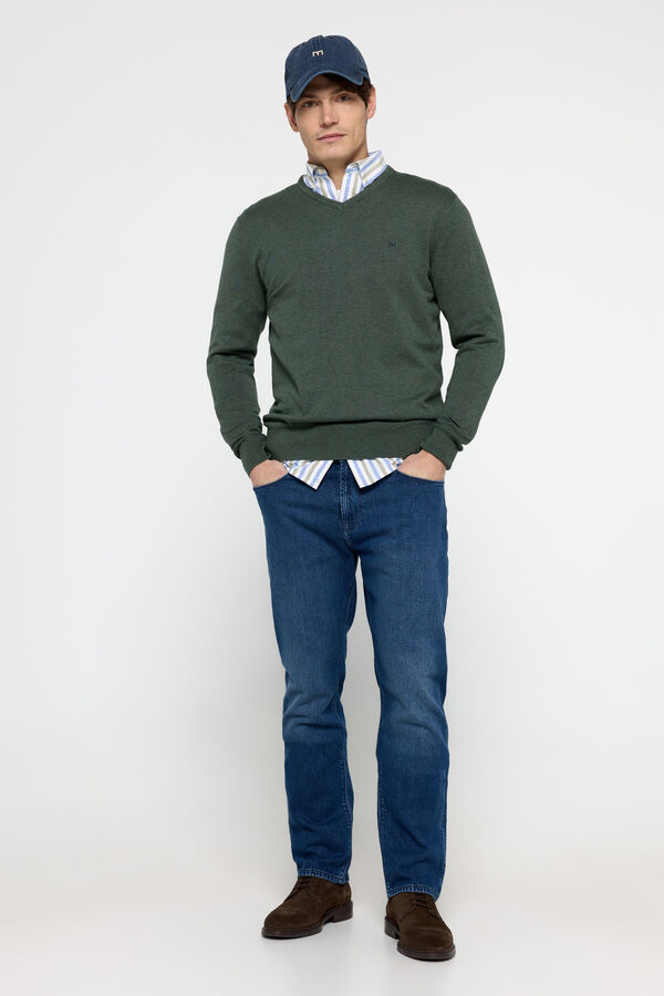 Milano Jersey Patch Cuello Pico Verde