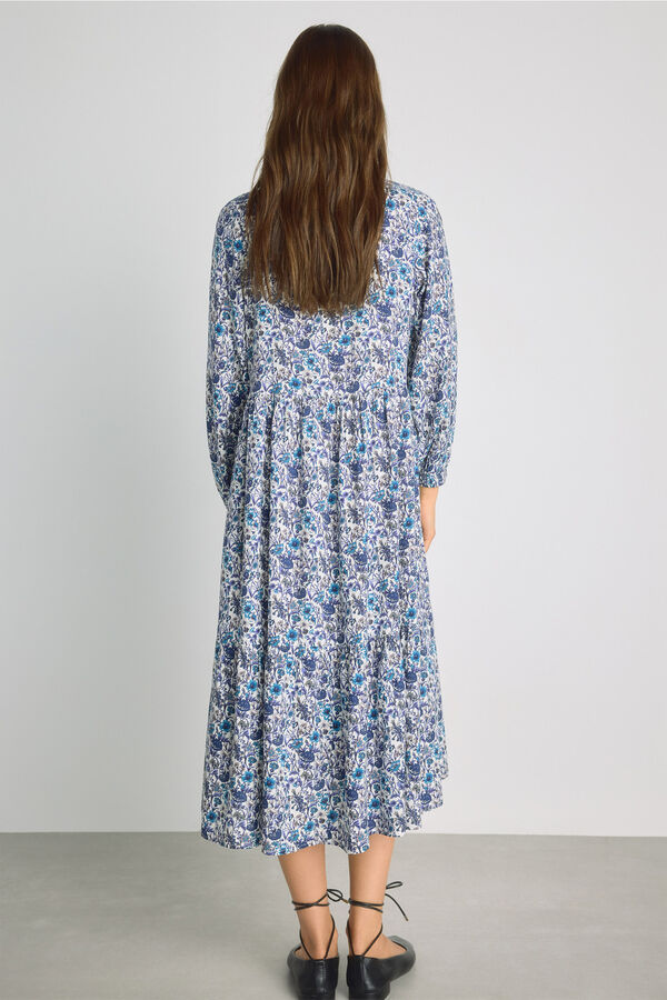 Milano Vestido com decote em bico Azul indigo