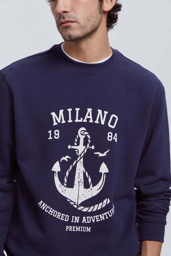 Milano Sudadera Algod&oacute;n estampada Navy
