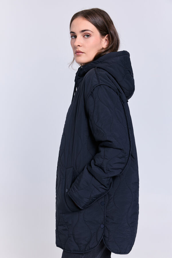 Milano Casaco acolchoado com capuz Preto