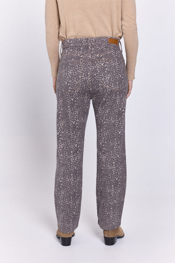 Milano Pantalón 5 bolsillos leopardo Beige/Camel