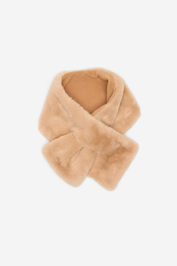 Milano Bufanda de pelo cruzada Beige