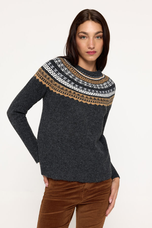 Milano Jersey con greca en el cuello Marengo