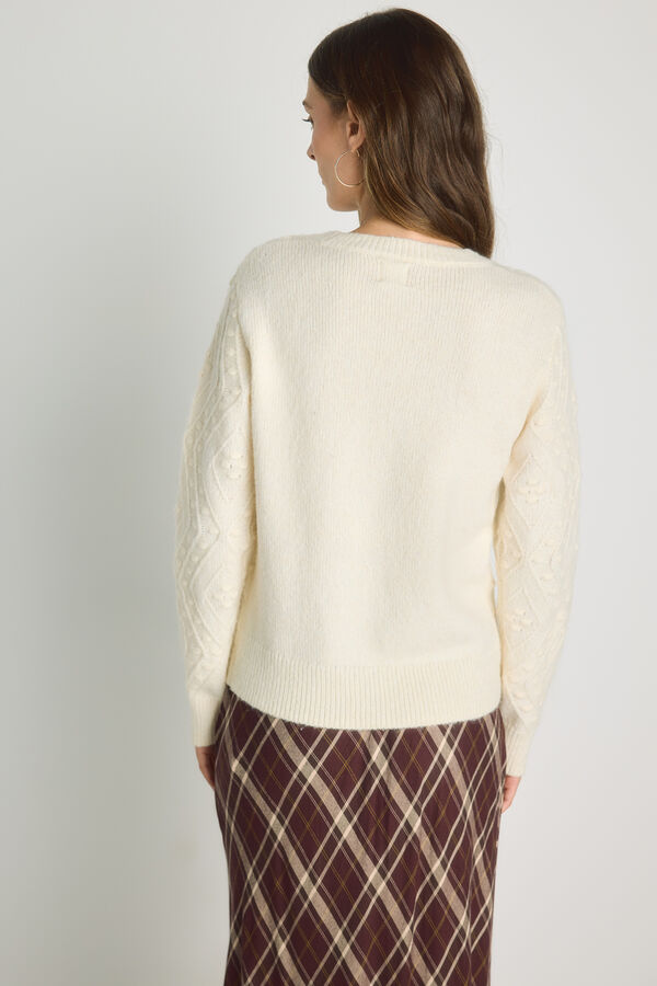 Milano Camisola gola redonda com estrutura Bege