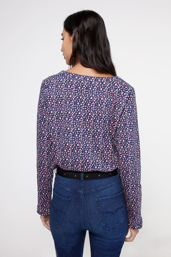 Milano T-shirt estampada manga comprida Estampado azul