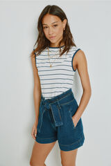 Milano Camiseta rayas manga corta Blanco