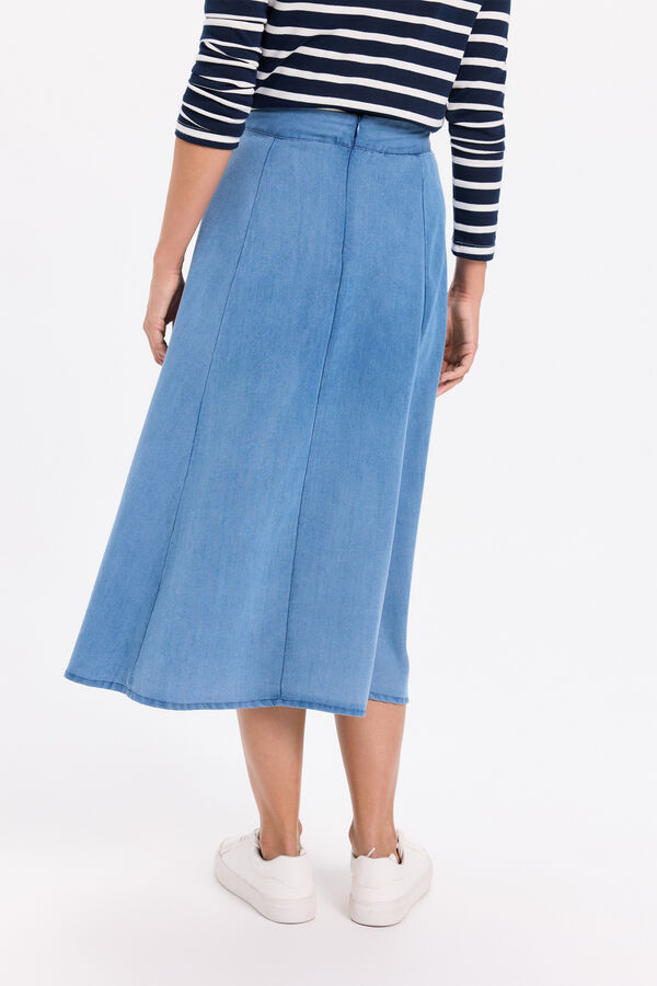 Milano Saia midi evasê Azul claro