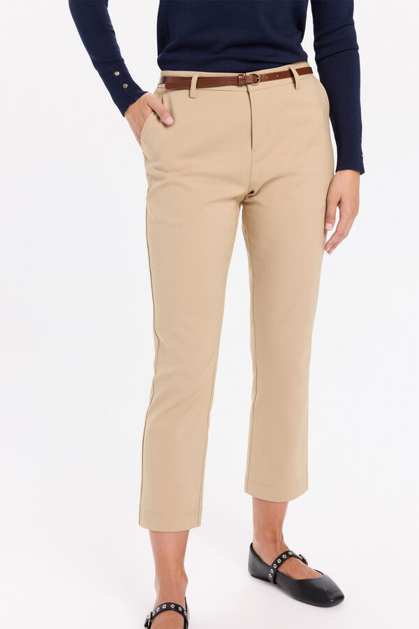 Milano Pantalón chino cinturón Beige