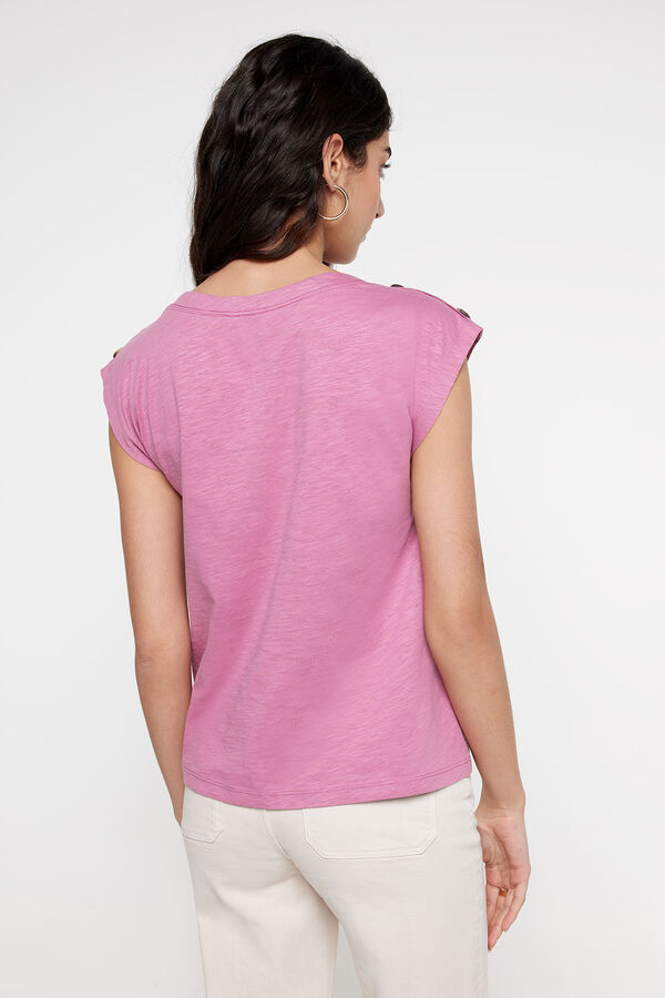 Fifty Outlet Camiseta botones hombro Rosa