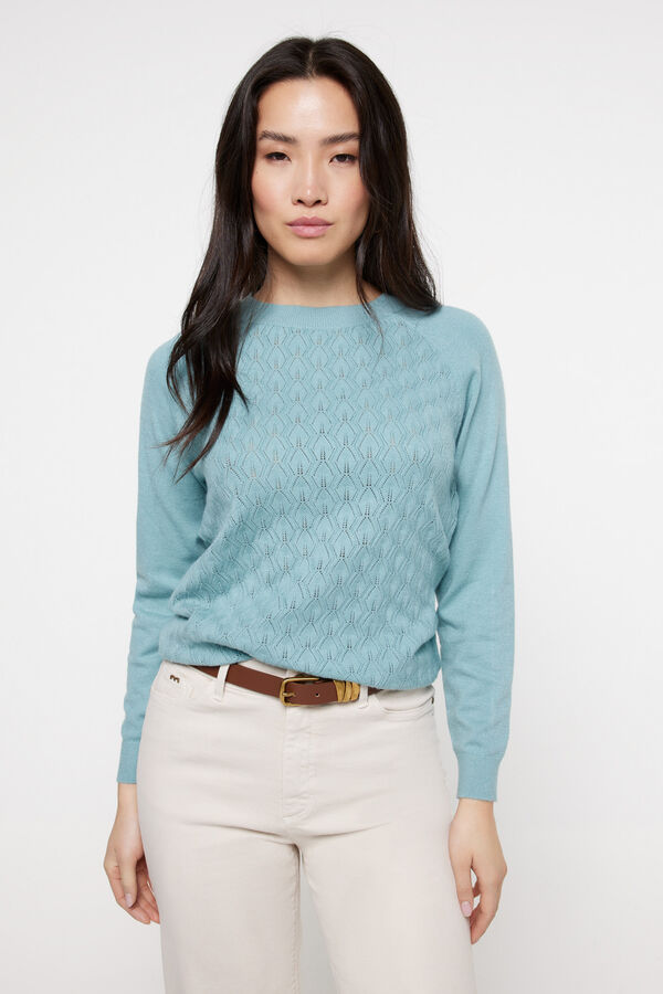 Milano Camisola rendilhada tato suave Verde escuro