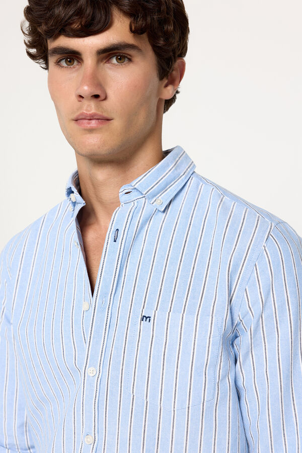 Milano Camisa Oxford Rayas Azul