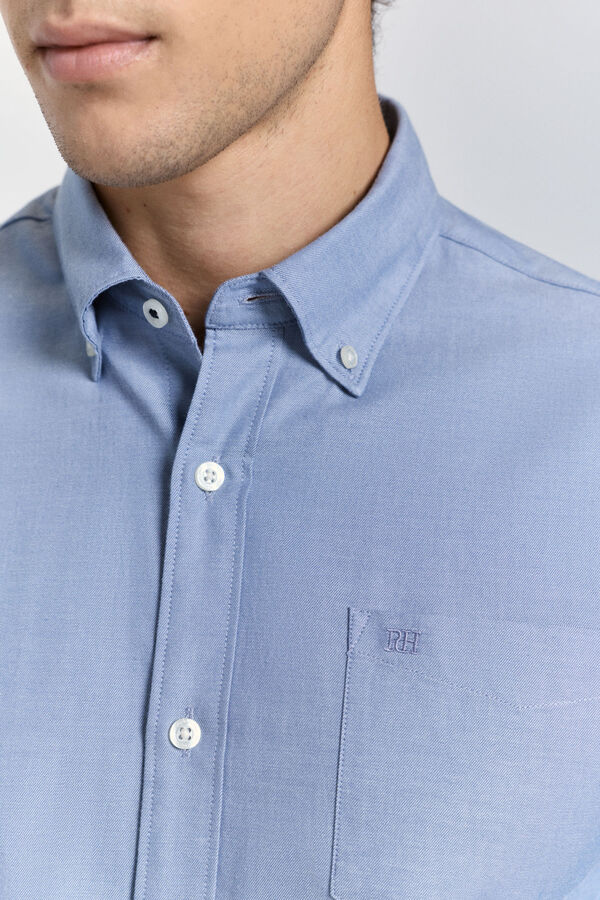 Pedro del Hierro Camisa twill melange Azul
