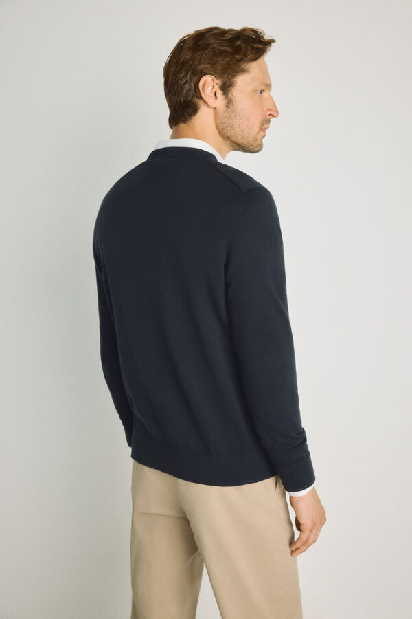 Pedro del Hierro Camisola gola em bico Marinho
