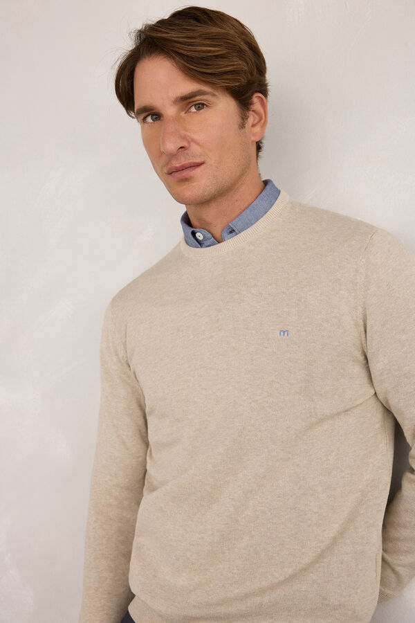 Milano Jersey Básico Redondo Beige/Camel