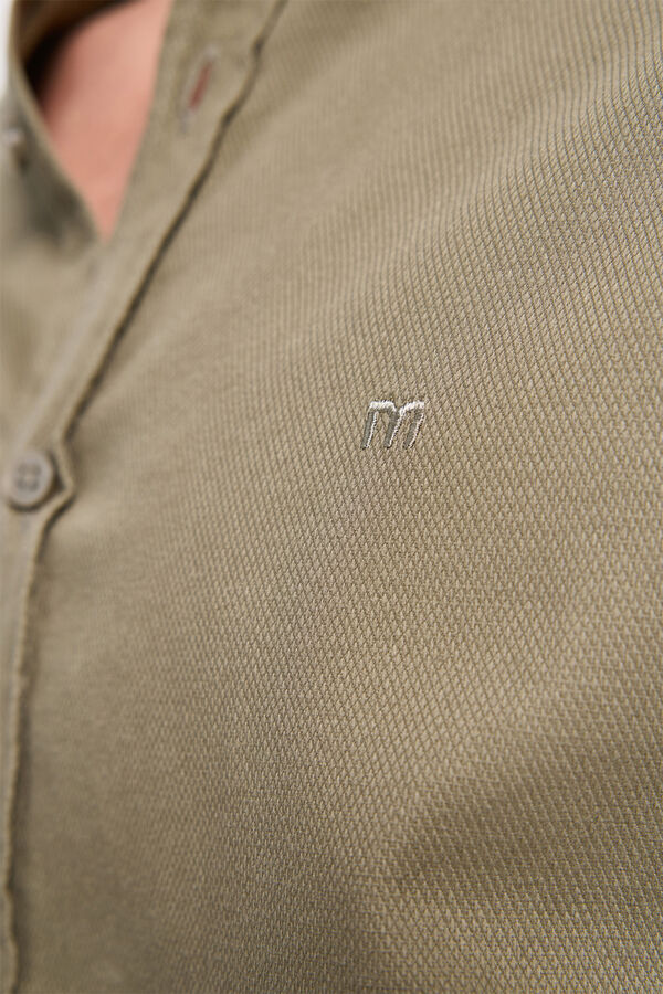 Milano Camisa Sport Estructura Kaki Oscuro