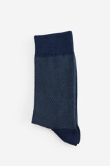 Milano Meias fantasia com padr&atilde;o espiga Marinho