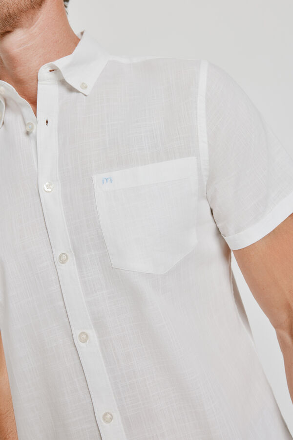 Milano Camisa lisa de manga curta Branco