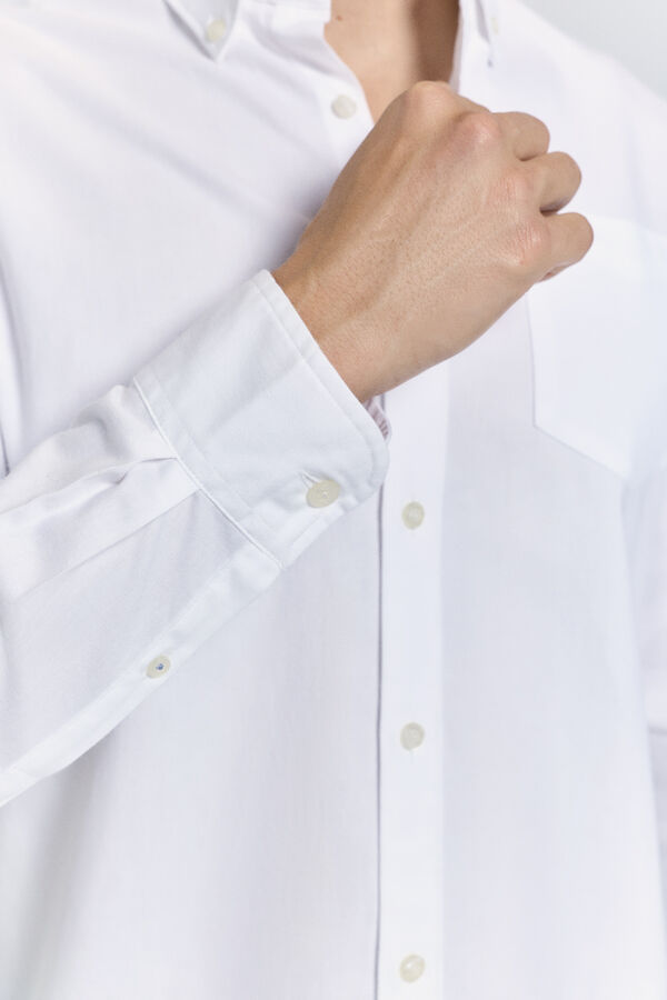Pedro del Hierro Camisa lisa relaxed fit Blanco