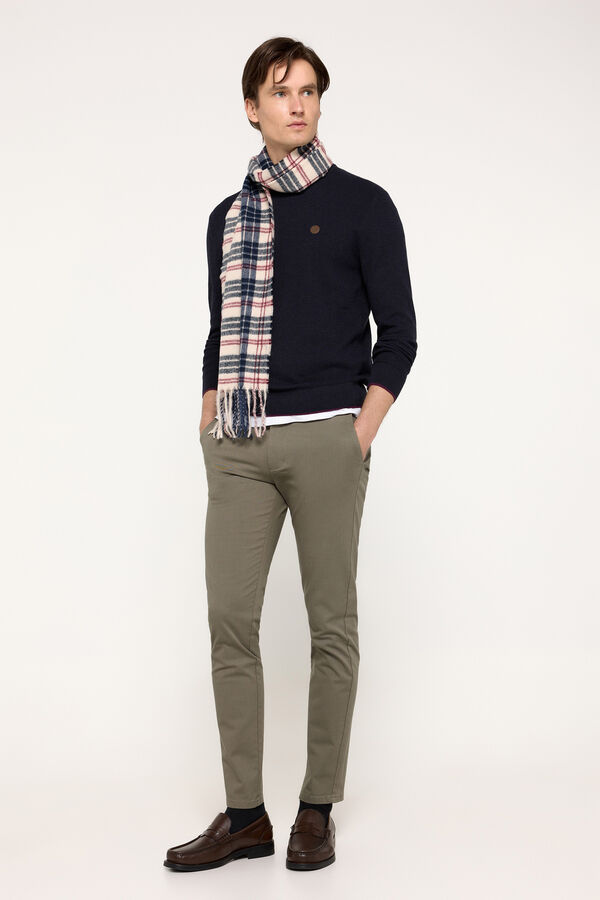 Milano Jersey cuello caja microestructura Navy