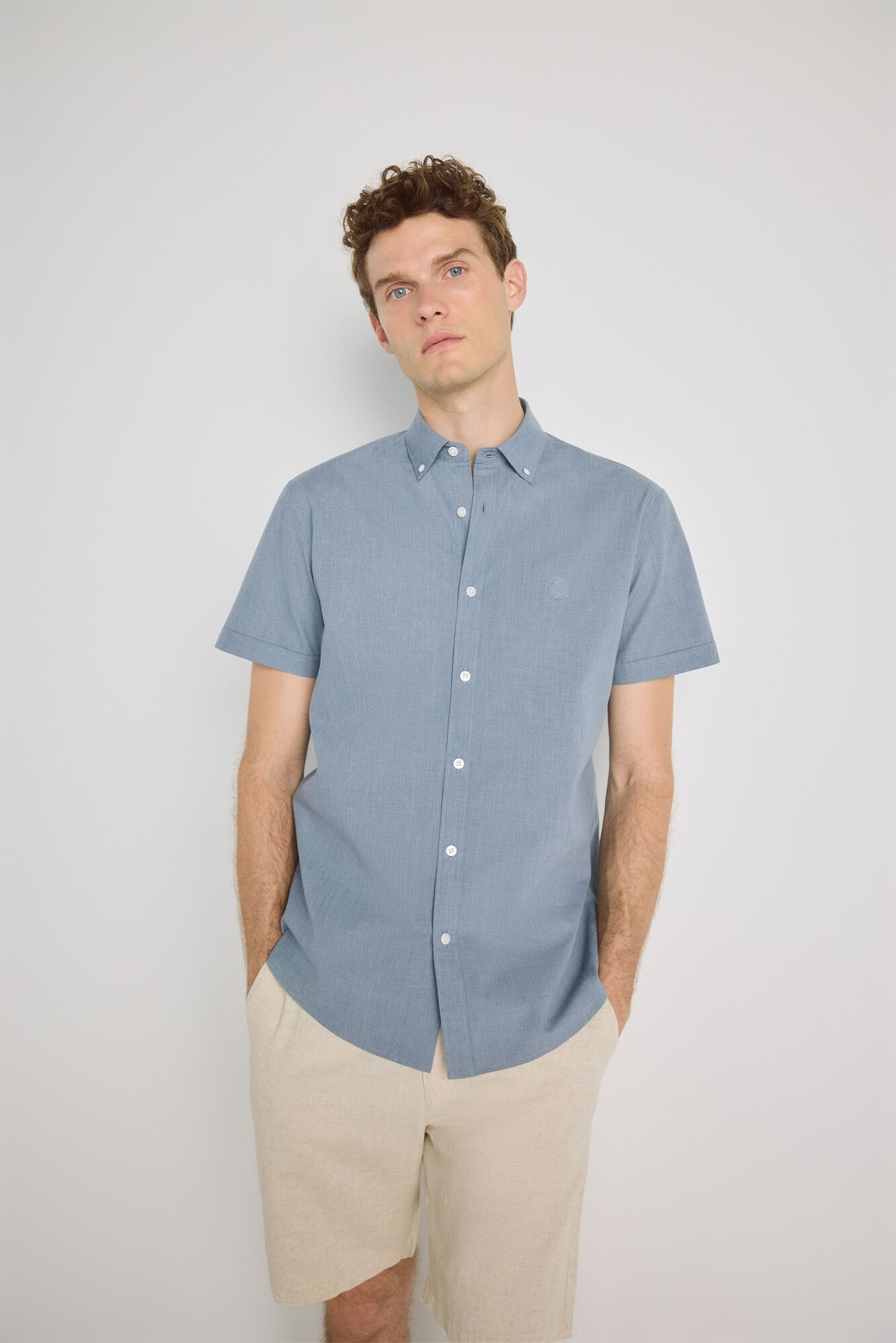 Springfield Camisa lisa manga corta
