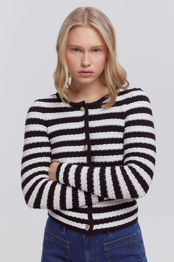 Milano Casaco de malha &agrave;s riscas bicolor de algod&atilde;o Multicolor