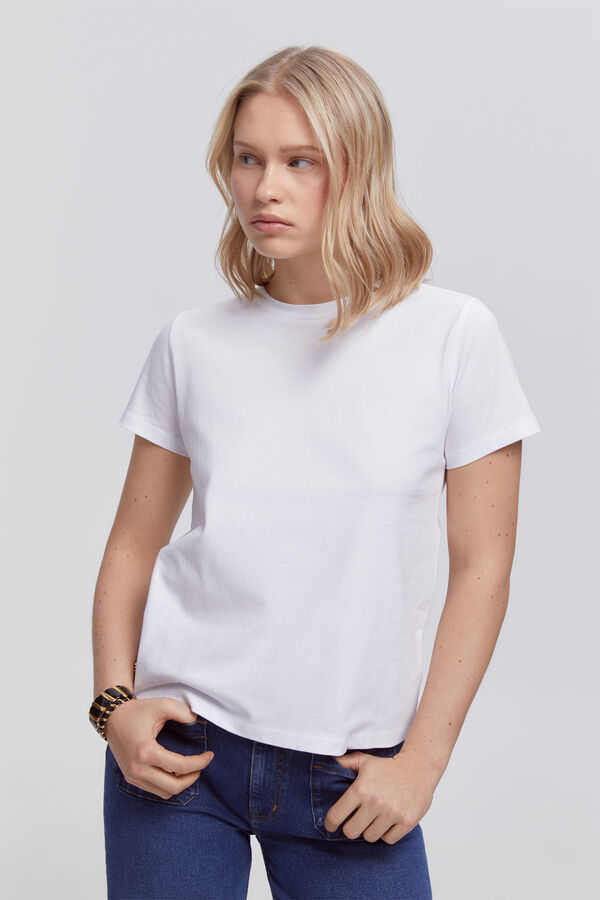 Milano Camiseta heavy cotton botones Blanco