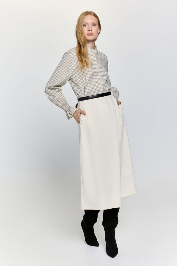 Milano Camisa cuello volante Marfil