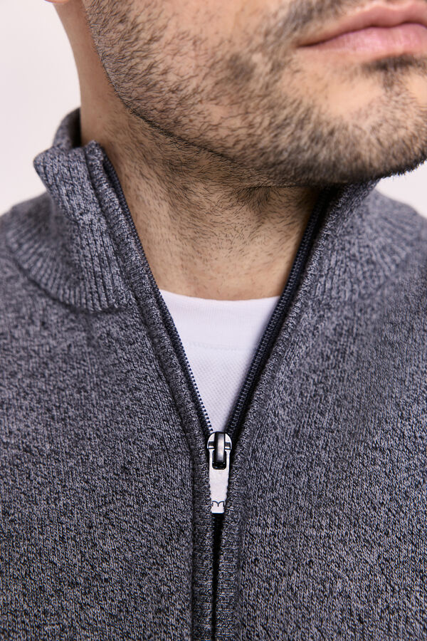Milano Jersey semicisne cremallera Gris