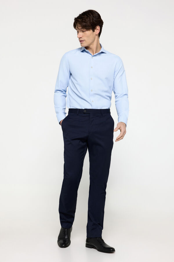 Milano Camisa social com estrutura Milano Azul